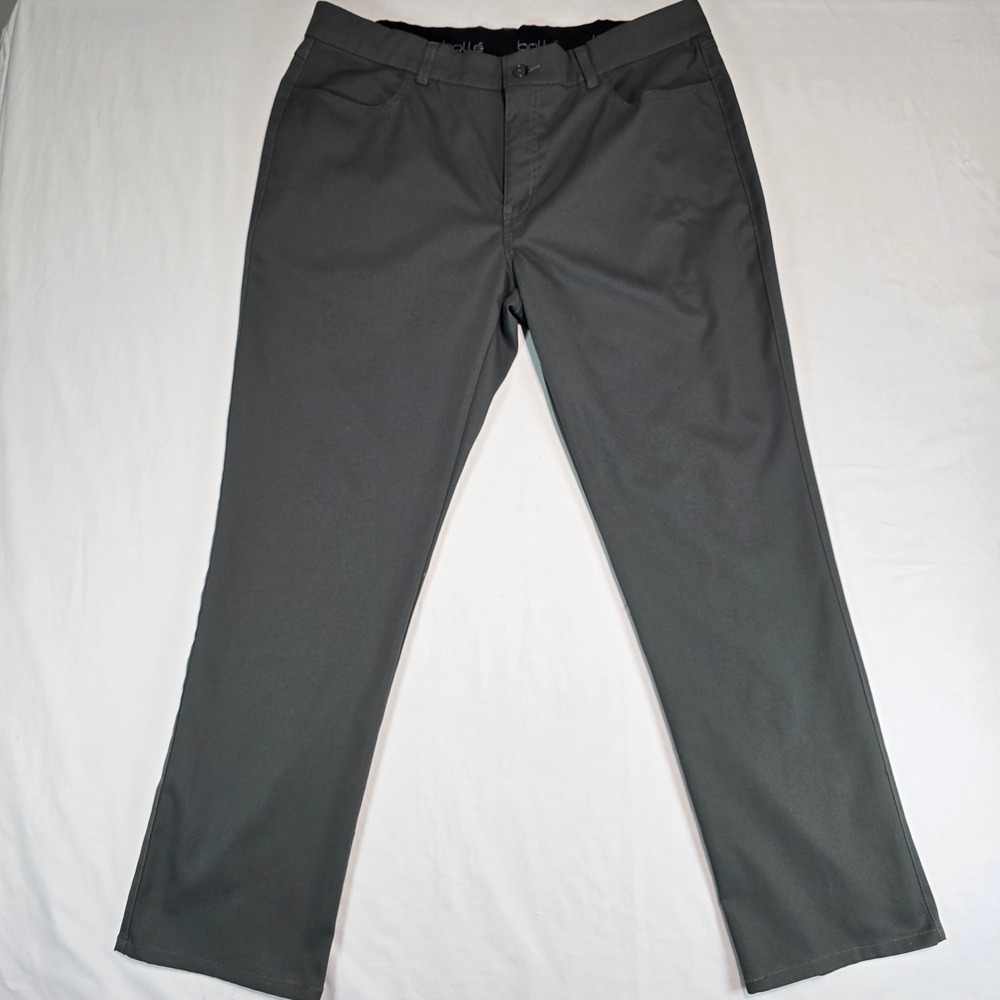 Bolle Mens Golf Pants 38x30 Charcoal Gray Performance Flat Front Trouser 1351855